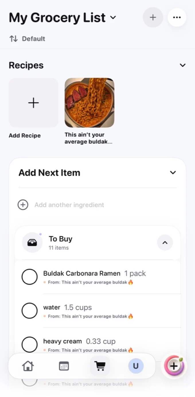 Hireci grocery list